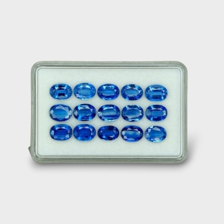 21.78 Cts. Kyanite 8x6mm Faceted Oval Shape AAA Grade Gemstones Parcel - Total 15 Pc.