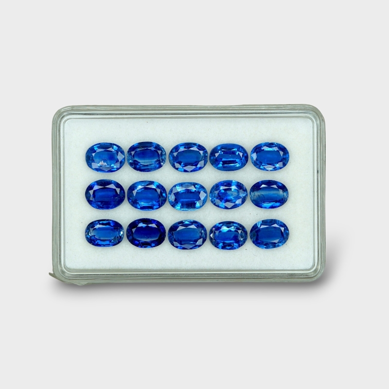 21.9 Cts. Kyanite 8x6mm Faceted Oval Shape AAA Grade Gemstones Parcel - Total 15 Pc.