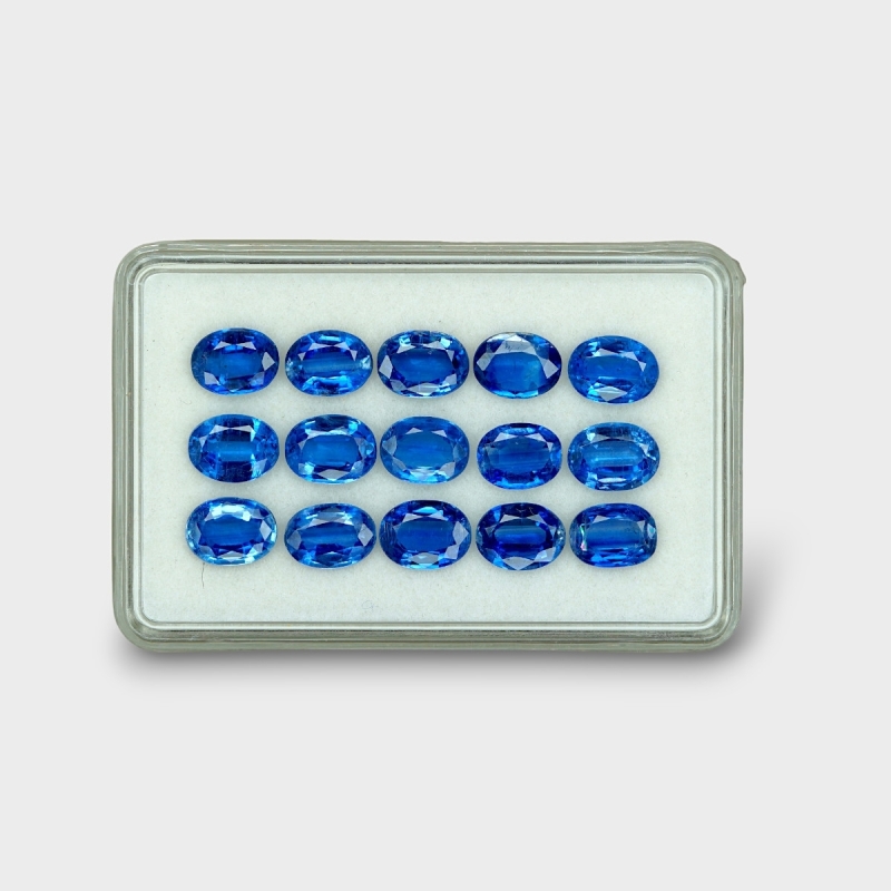 22.09 Cts. Kyanite 8x6mm Faceted Oval Shape AAA Grade Gemstones Parcel - Total 15 Pc.
