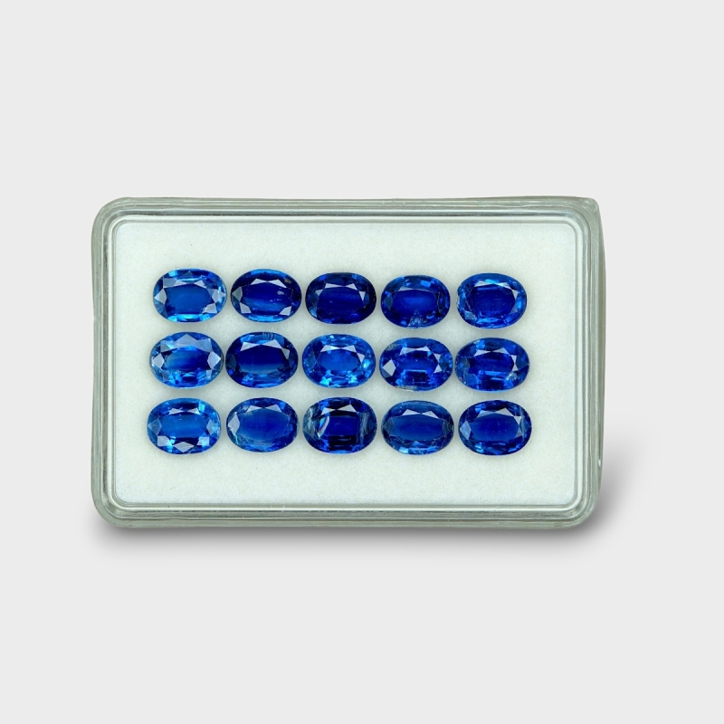 22.14 Cts. Kyanite 8x6mm Faceted Oval Shape AAA Grade Gemstones Parcel - Total 15 Pc.