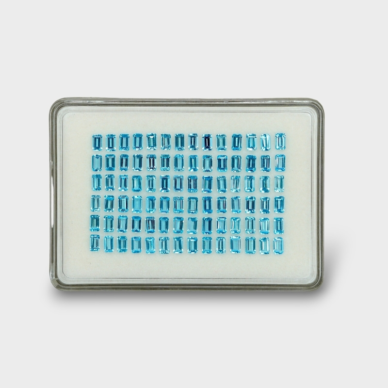 29.19 Cts. Swiss Blue Topaz 5x3mm Step Cut Octagon Shape AAA Grade Gemstones Parcel - Total 84 Pc.