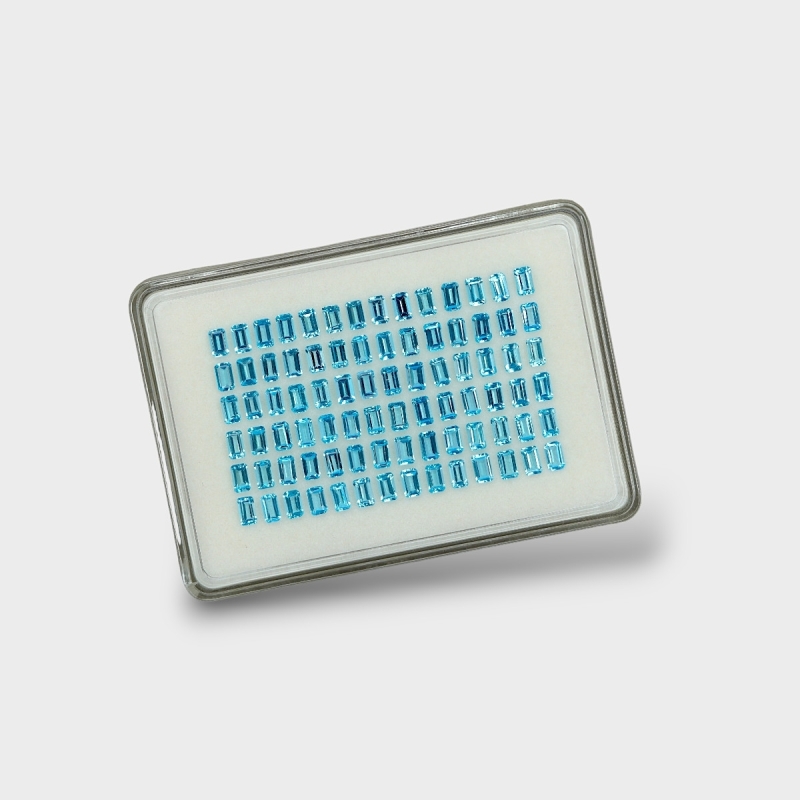 Swiss Blue Topaz 5x3mm Step Cut Octagon AAA Gemstones Parcel - 180079