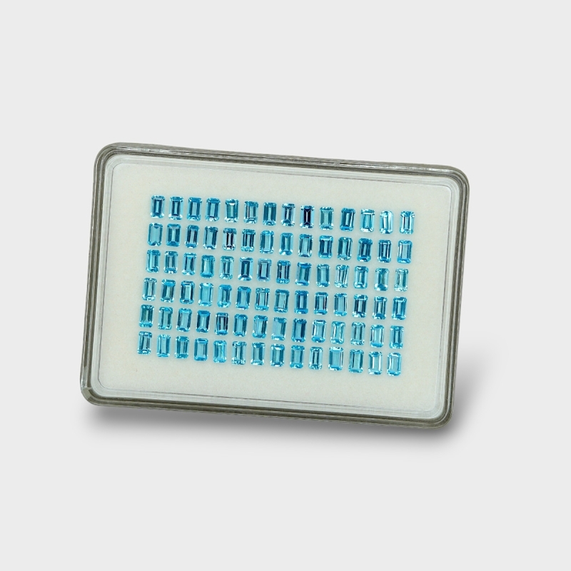 Swiss Blue Topaz 5x3mm Step Cut Octagon AAA Gemstones Parcel - 180079