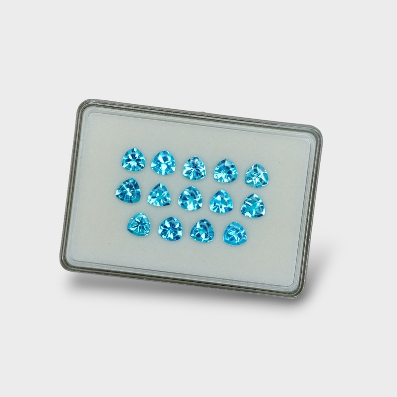 Swiss Blue Topaz 8mm Buff Top Trillion AAA Gemstones Parcel - 180114