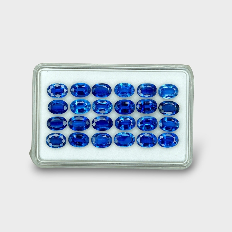 25.84 Cts. Kyanite 7x5mm Faceted Oval Shape AAA Grade Gemstones Parcel - Total 24 Pc.