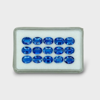22.91 Cts. Kyanite 8x6mm Faceted Oval Shape AAA Grade Gemstones Parcel - Total 15 Pc.