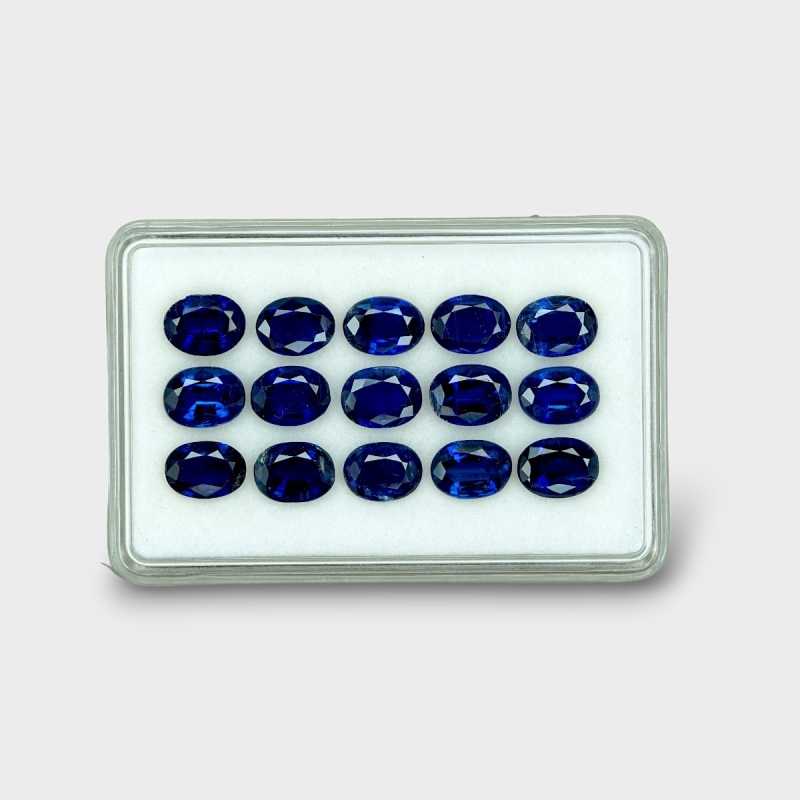 22.9 Cts. Kyanite 8x6mm Faceted Oval Shape AAA Grade Gemstones Parcel - Total 15 Pc.