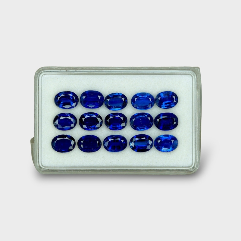 23.04 Cts. Kyanite 8x6mm Faceted Oval Shape AAA Grade Gemstones Parcel - Total 15 Pc.