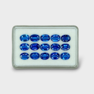 23.09 Cts. Kyanite 8x6mm Faceted Oval Shape AAA Grade Gemstones Parcel - Total 15 Pc.