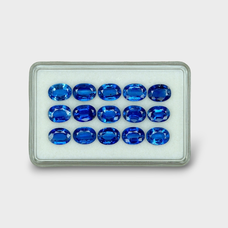 23.09 Cts. Kyanite 8x6mm Faceted Oval Shape AAA Grade Gemstones Parcel - Total 15 Pc.