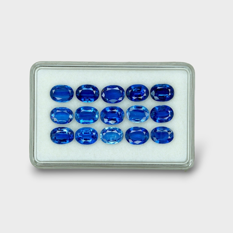 23.65 Cts. Kyanite 8x6mm Faceted Oval Shape AAA Grade Gemstones Parcel - Total 15 Pc.