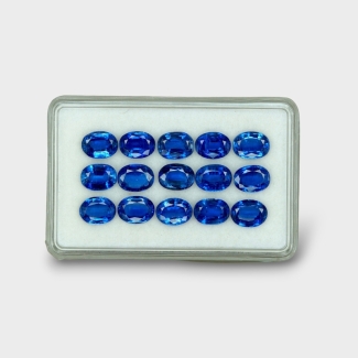 24.09 Cts. Kyanite 8x6mm Faceted Oval Shape AAA Grade Gemstones Parcel - Total 15 Pc.
