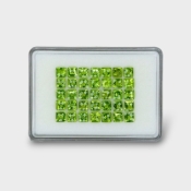 42.96 Cts. Peridot 6mm Checkerboard Square Shape AA+ Grade Gemstones Parcel - Total 35 Pc.