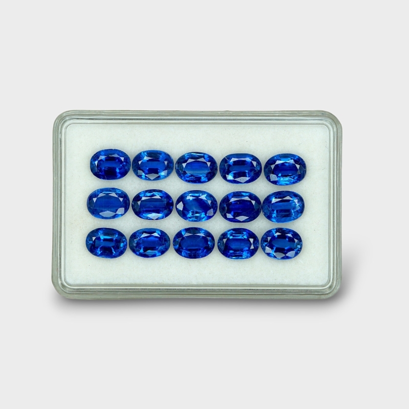 25.68 Cts. Kyanite 8x6mm Faceted Oval Shape AAA Grade Gemstones Parcel - Total 15 Pc.