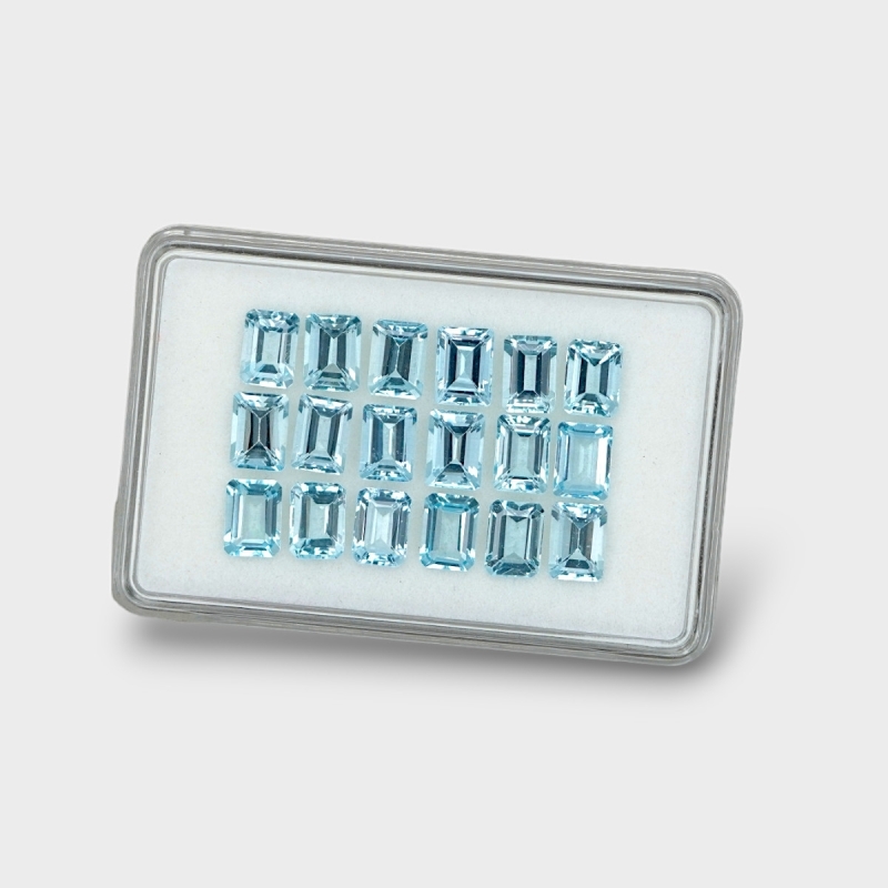 Aquamarine 7x5mm Step Cut Octagon AAA Gemstones Parcel - 170997