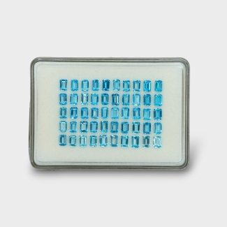 32.9 Cts. Swiss Blue Topaz 6x4mm Step Cut Octagon Shape AAA Grade Gemstones Parcel - Total 50 Pc.