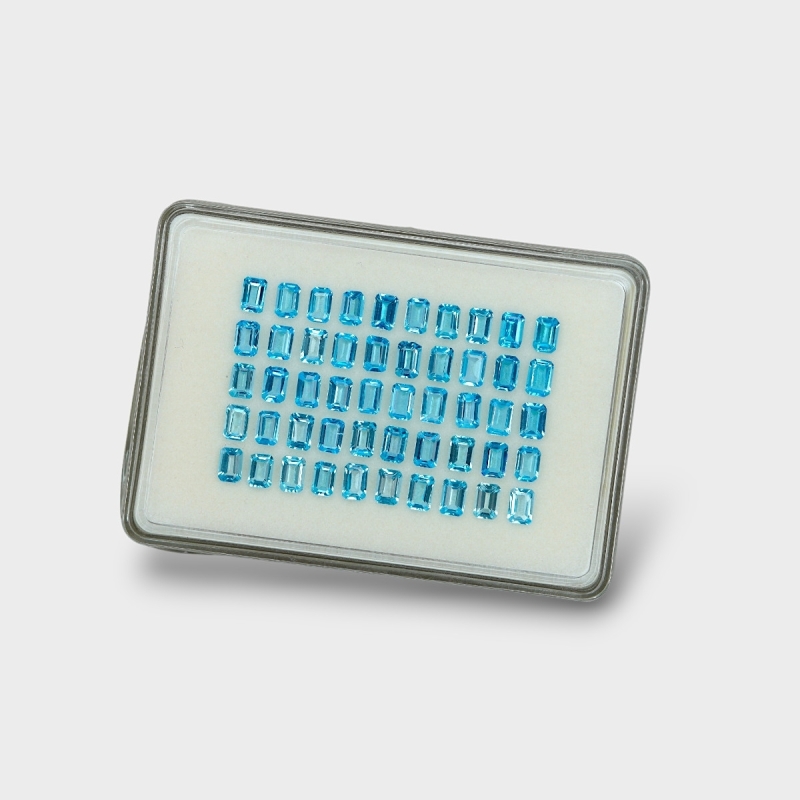 Swiss Blue Topaz 6x4mm Step Cut Octagon AAA Gemstones Parcel - 180092