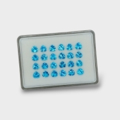 Swiss Blue Topaz 7mm Faceted Heart AAA Gemstones Parcel - 180115