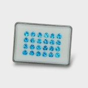 Swiss Blue Topaz 7mm Faceted Heart AAA Gemstones Parcel - 180115