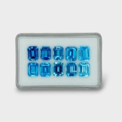 29.65 Cts. Swiss Blue Topaz 9x7mm Step Cut Octagon Shape AAA Grade Gemstones Parcel - Total 10 Pc.