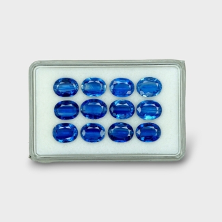 24.85 Cts. Kyanite 9x7mm Faceted Oval Shape AAA Grade Gemstones Parcel - Total 12 Pc.