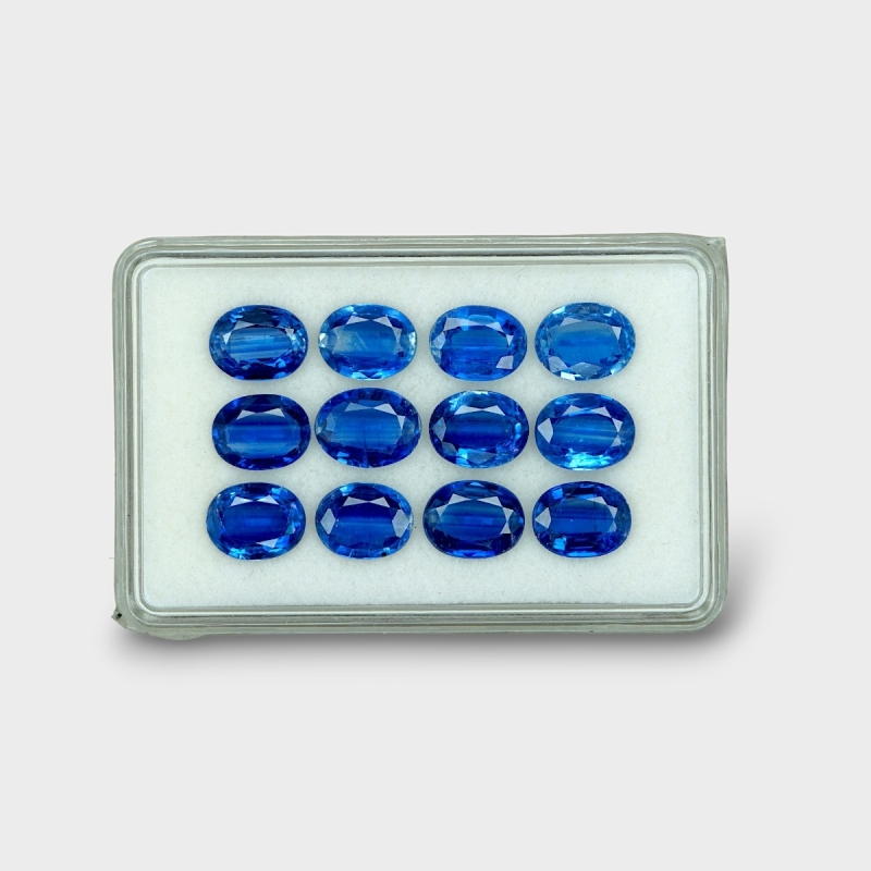 24.85 Cts. Kyanite 9x7mm Faceted Oval Shape AAA Grade Gemstones Parcel - Total 12 Pc.