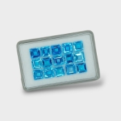 Swiss Blue Topaz 7mm Step Cut Square AAA Gemstones Parcel - 180063