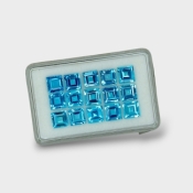 Swiss Blue Topaz 7mm Step Cut Square AAA Gemstones Parcel - 180062