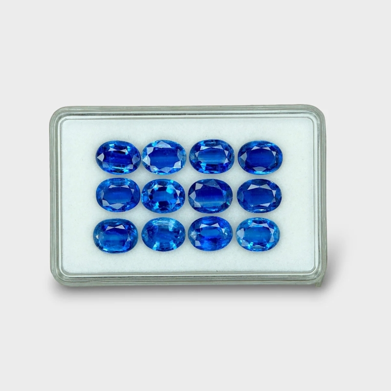 26.45 Cts. Kyanite 9x7mm Faceted Oval Shape AAA Grade Gemstones Parcel - Total 12 Pc.