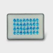 39.22 Cts. Swiss Blue Topaz 8x6mm Buff Top Pear Shape AAA Grade Gemstones Parcel - Total 32 Pc.