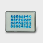 39.49 Cts. Swiss Blue Topaz 8x6mm Buff Top Pear Shape AAA Grade Gemstones Parcel - Total 32 Pc.