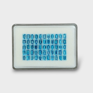 39.11 Cts. Swiss Blue Topaz 6x4mm Step Cut Baguette Shape AAA Grade Gemstones Parcel - Total 55 Pc.