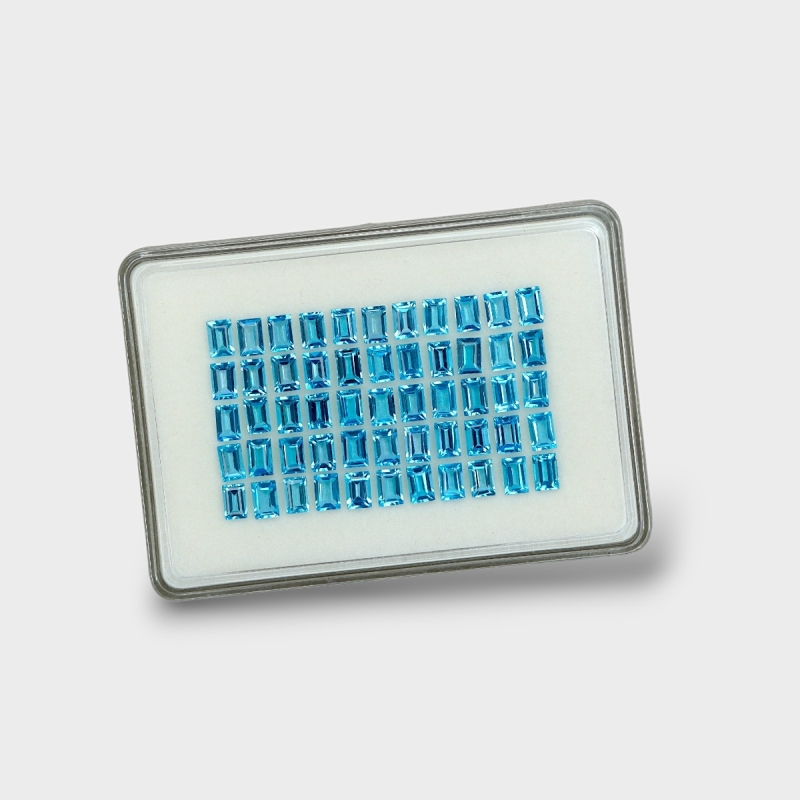 Swiss Blue Topaz 6x4mm Step Cut Baguette AAA Gemstones Parcel - 180100