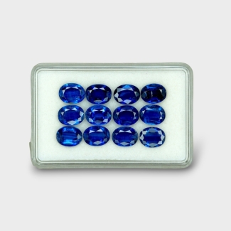 28.59 Cts. Kyanite 9x7mm Faceted Oval Shape AAA Grade Gemstones Parcel - Total 12 Pc.