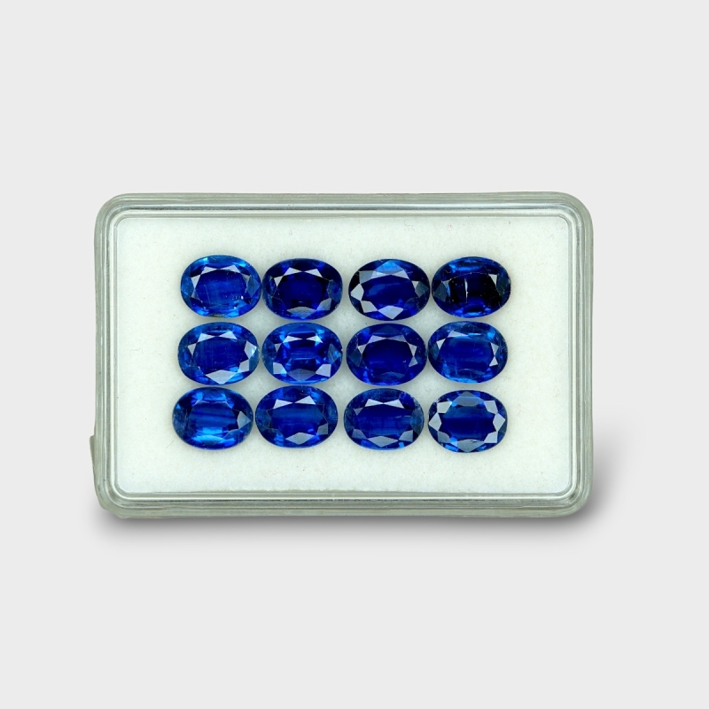 28.59 Cts. Kyanite 9x7mm Faceted Oval Shape AAA Grade Gemstones Parcel - Total 12 Pc.
