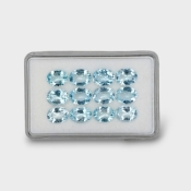 18.3 Cts. Aquamarine 9x7mm Faceted Oval Shape AA Grade Gemstones Parcel - Total 12 Pc.