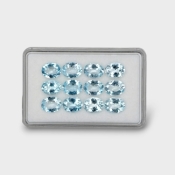 18.68 Cts. Aquamarine 9x7mm Faceted Oval Shape AA Grade Gemstones Parcel - Total 12 Pc.
