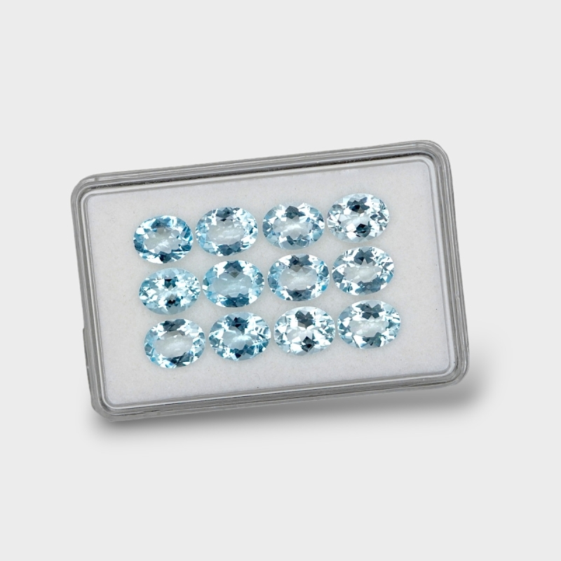 Aquamarine 9x7mm Faceted Oval AA Gemstones Parcel - 170807