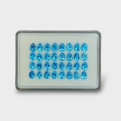 43.37 Cts. Swiss Blue Topaz 8x6mm Buff Top Pear Shape AAA Grade Gemstones Parcel - Total 32 Pc.