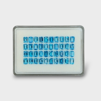 45.95 Cts. Swiss Blue Topaz 7x5mm Step Cut Octagon Shape AAA Grade Gemstones Parcel - Total 40 Pc.