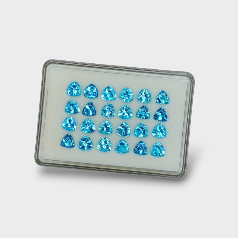 Swiss Blue Topaz 8mm Buff Top Trillion AAA Gemstones Parcel - 180113