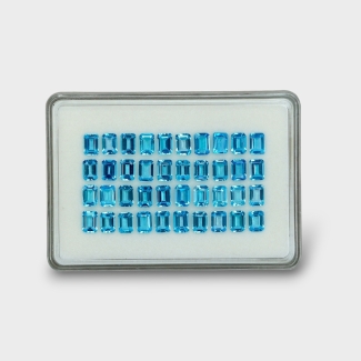 47.37 Cts. Swiss Blue Topaz 7x5mm Step Cut Octagon Shape AAA Grade Gemstones Parcel - Total 40 Pc.