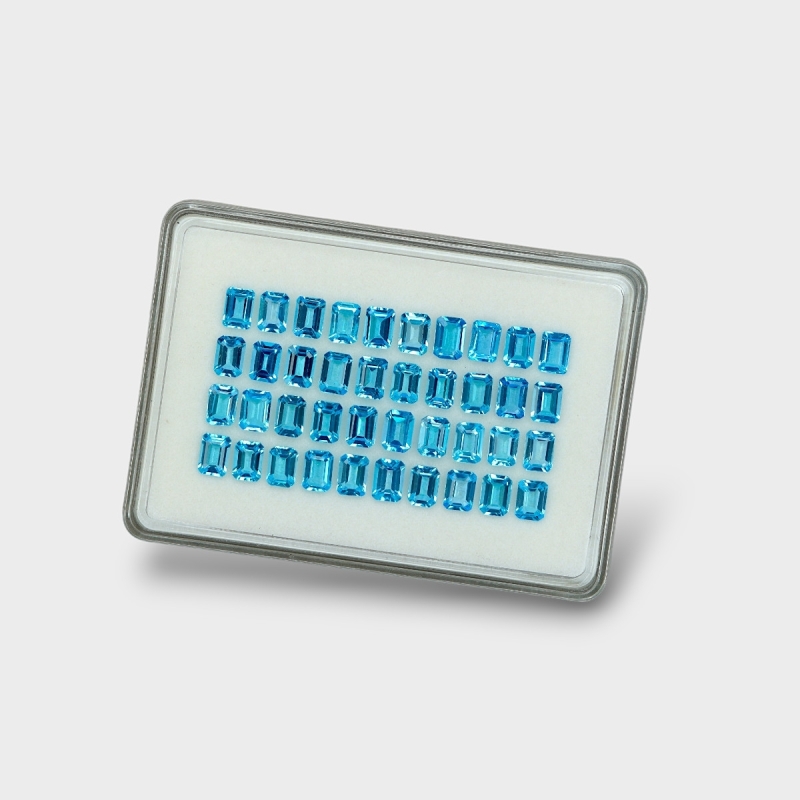 Swiss Blue Topaz 7x5mm Step Cut Octagon AAA Gemstones Parcel - 180097