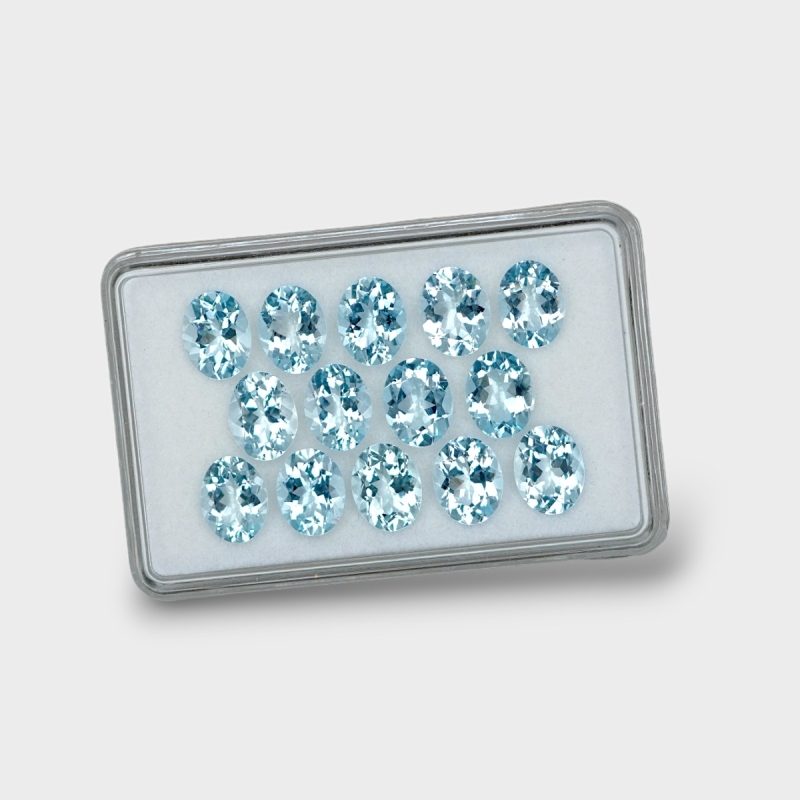 Aquamarine 9x7mm Faceted Oval AA Gemstones Parcel - 170945