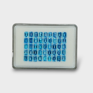 52.75 Cts. Swiss Blue Topaz 7x5mm Step Cut Octagon Shape AAA Grade Gemstones Parcel - Total 45 Pc.