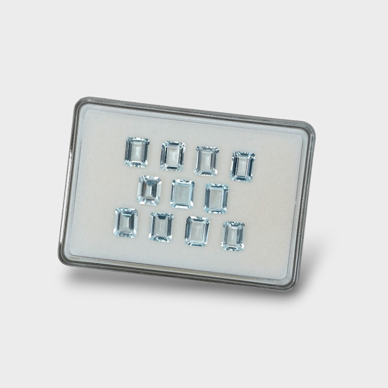 Aquamarine 10x8mm Step Cut Octagon A+ Gemstones Parcel - 180050