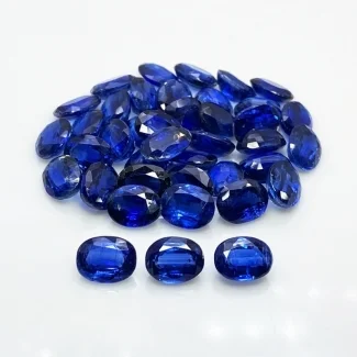91.1 Cts. Kyanite 9X7mm Faceted Oval Shape AA Grade Gemstones Parcel - Total 40 Pc.