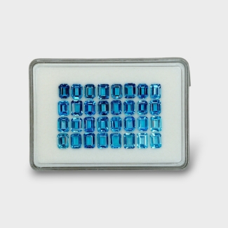 59.92 Cts. Swiss Blue Topaz 8x6mm Step Cut Octagon Shape AAA Grade Gemstones Parcel - Total 32 Pc.