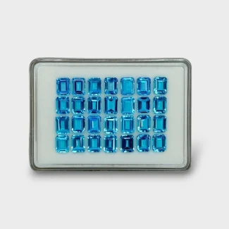 86.8 Cts. Swiss Blue Topaz 9x7mm Step Cut Octagon Shape AAA Grade Gemstones Parcel - Total 28 Pc.