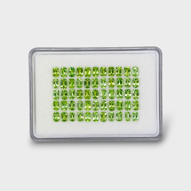 Peridot 6x4mm Faceted Cushion AA+ Gemstones Parcel - 180178